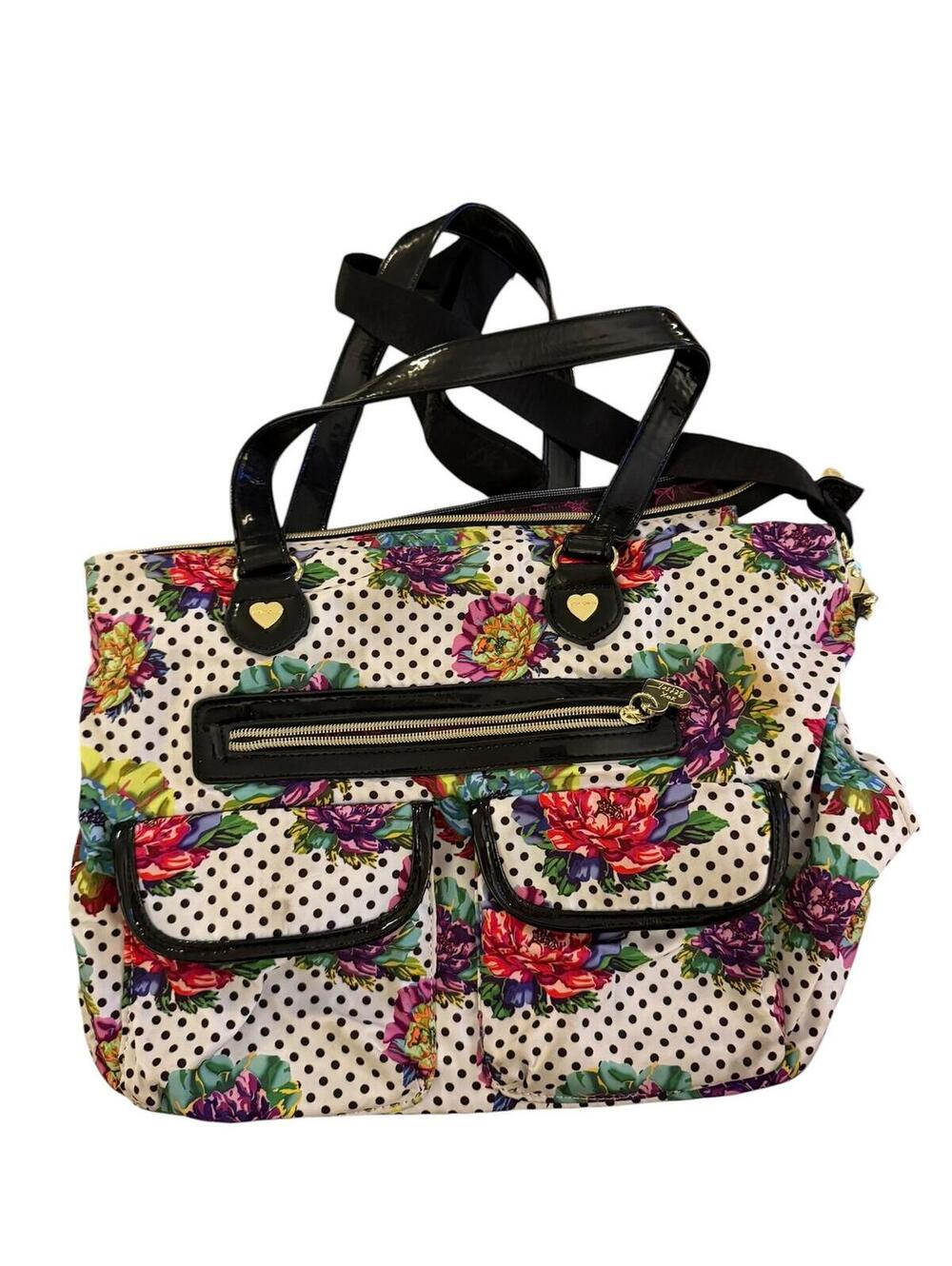Betsey Johnson Floral Polka Dot Tote Bag - Picture 2 of 7